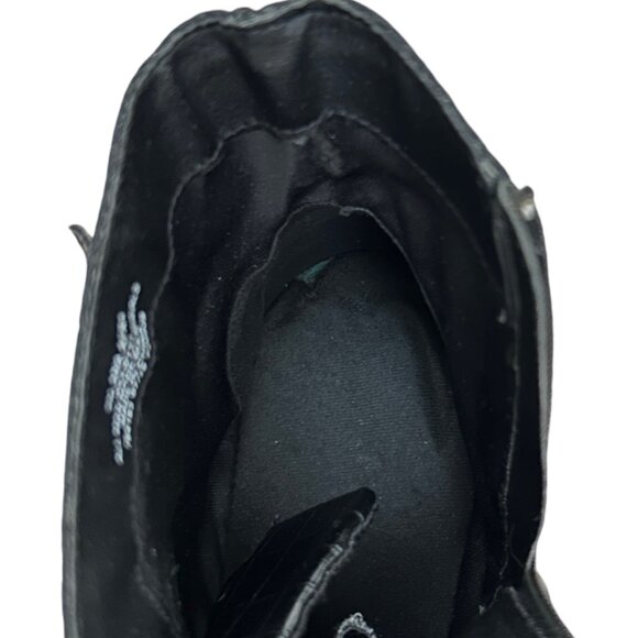 a.n.a. Afra Motorcycle Black Faux Croc Embossed Grunge Biker Ankle Boots (9M) - Picture 14 of 15